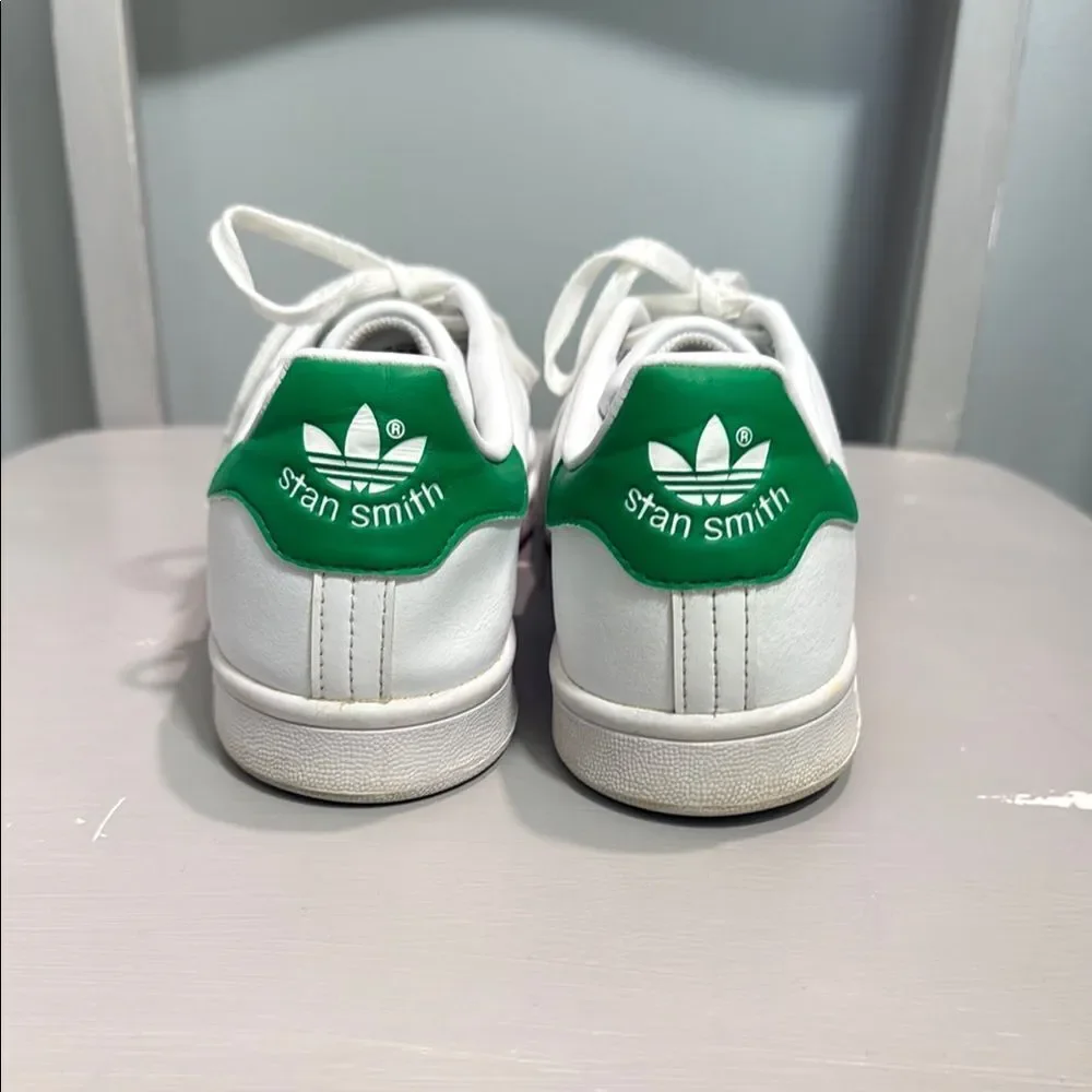 Men’s Adidas Stan Smith Endorsed White and Green Leather Sneakers size 7